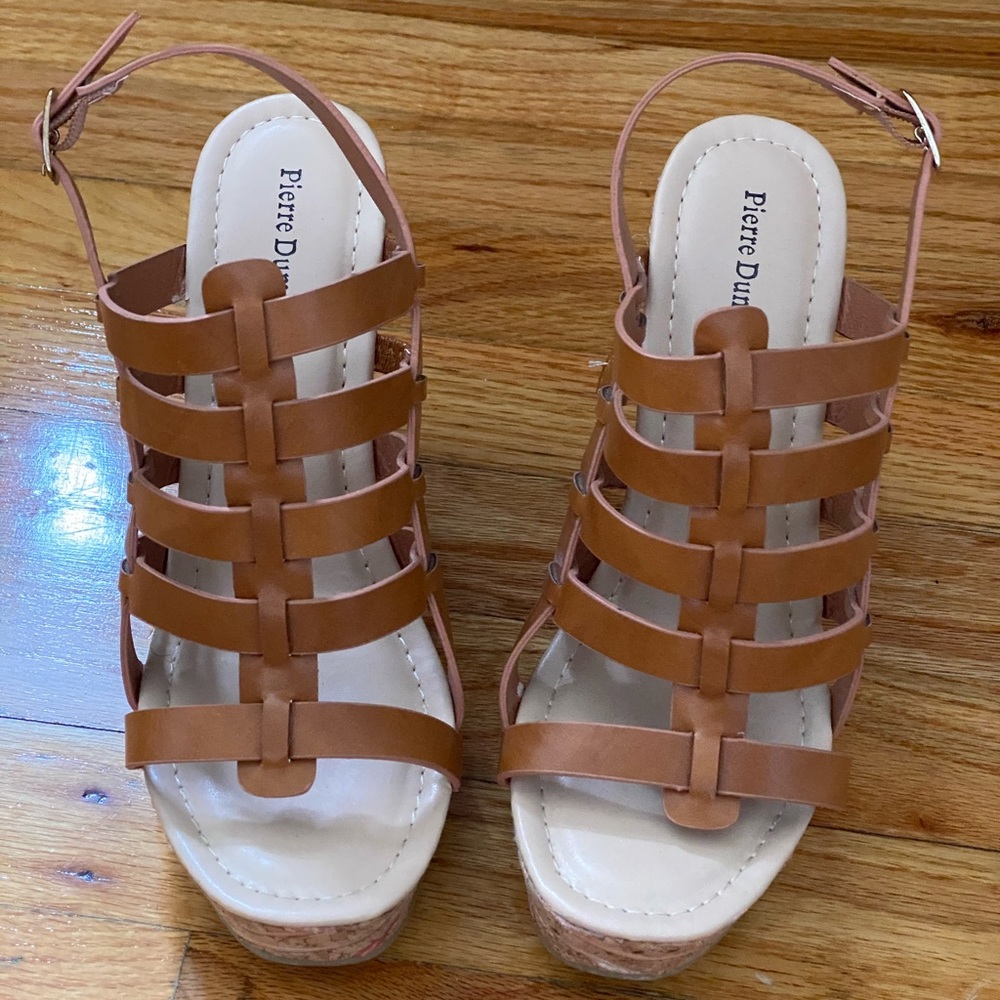 Tan wedge sandal